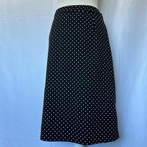 Who What Wear black & white polka dot, below the knee skirt, size 14
